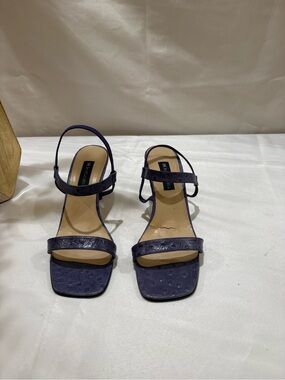 Details Purple Embossed Slingback Heels Women’s Size 9 Vintage Y2K